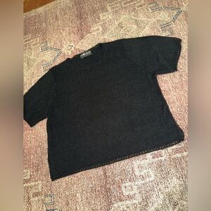 Sag Harbor petite vintage textured short sleeve crew neck sweater size small